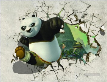  Templo Arte - Kung Fu Panda fuera del templo 3D